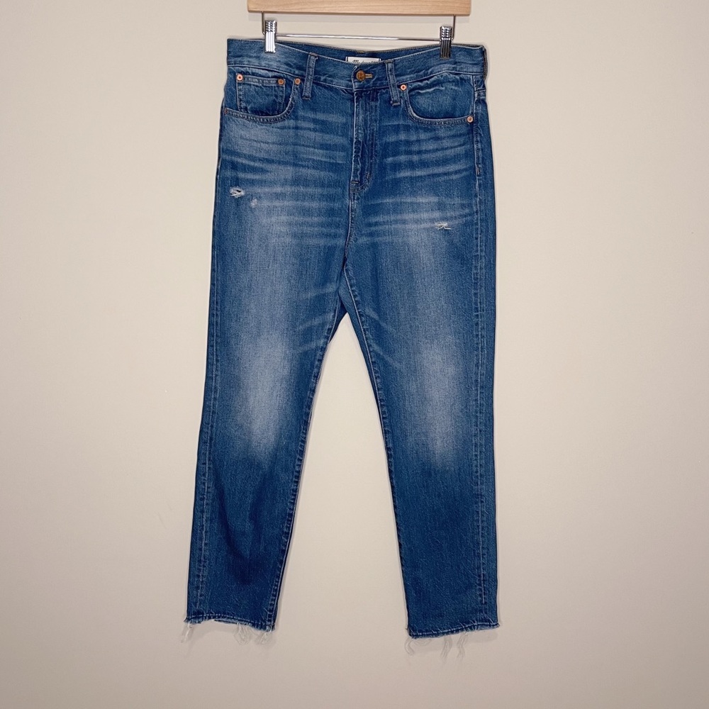 Madewell Dark Wash Distressed High Rise The Perfect Vintage Jean 31